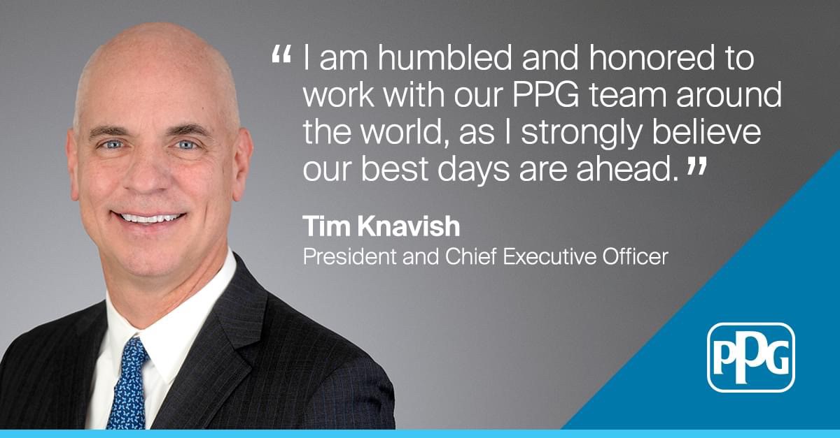 Tim Knavish as our new president and chief executive officer